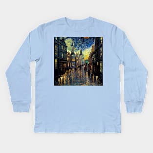 Starry Night in Diagon Alley Kids Long Sleeve T-Shirt